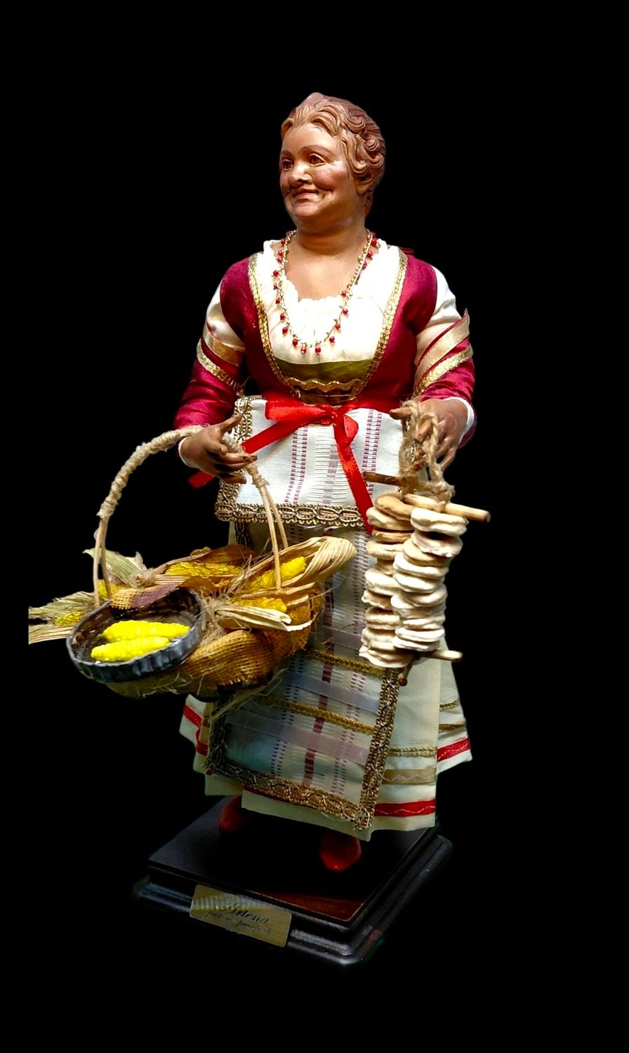 Vendedor de orejas y pan misceláneo taralli. 35cm