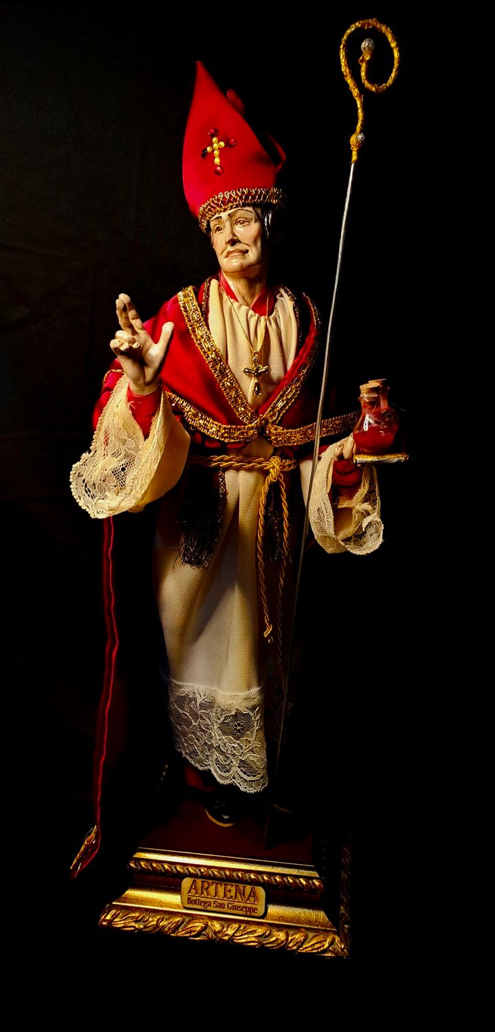 San Gennaro, size 35 cm, with glass eyes