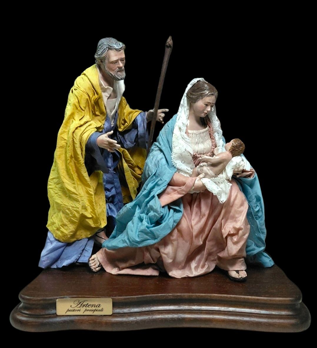 18th-century Neapolitan style nativity scene - 25 cm tall
