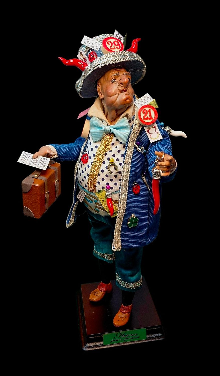 Hunchback Sciò Sciò Neapolitan - lucky figure from the 18th century (28 cm)