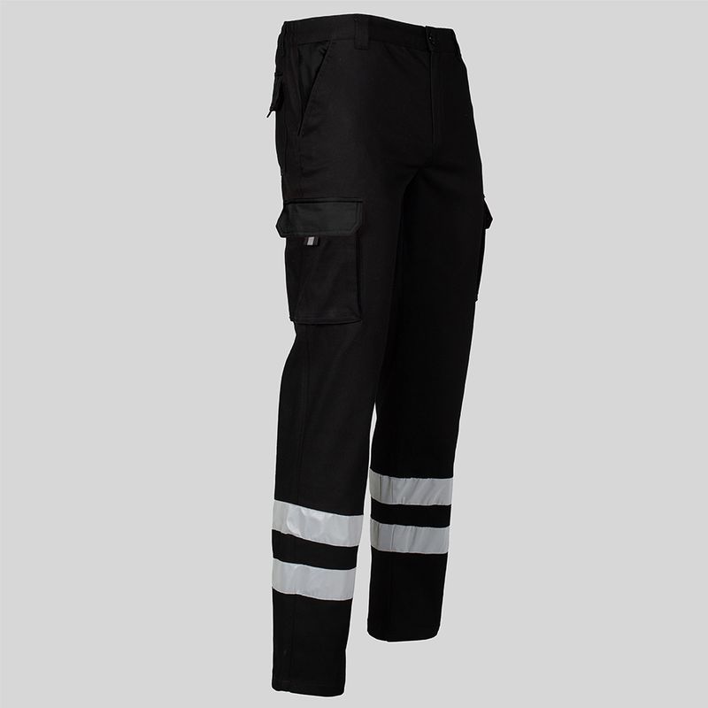 PANTALON UNISEX MULTIBOLSILLOS ELASTICO 2 BANDAS REFLECTANTES