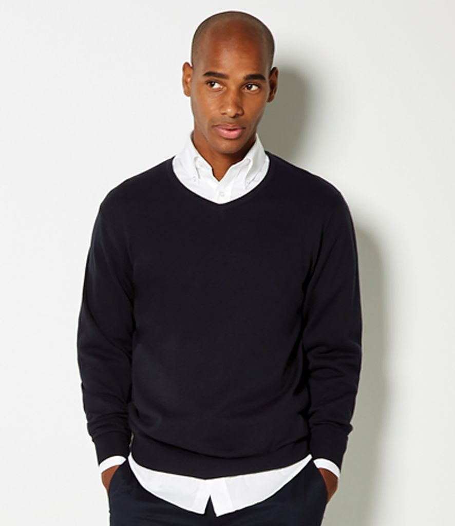Mens Kustom Kit Arundel Cotton Acrylic V Neck Sweater