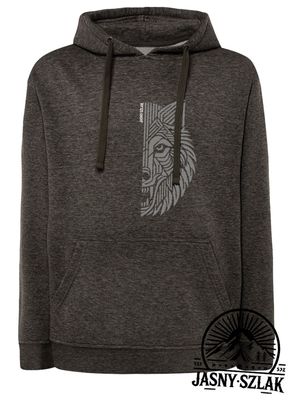 Bluza z kapturem z motywem górskim i bestiariuszem – wysokiej jakości czarna bluza bawełniana z nadrukiem inspirowanym naturą, górami i mitologicznymi stworzeniami. Idealna dla miłośników przygód, górskich wędrówek . Oryginalny design w stylu outdoor i legend