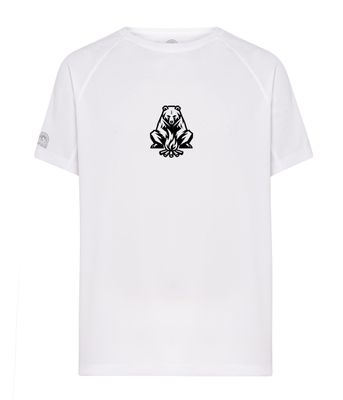 ​Koszulka sportowa szybkoschnąca MISIAK OGNISKO / biała Jasny Szlak