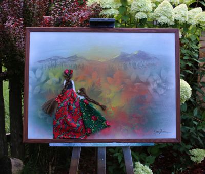 Obraz 3D Góraleczki Ręcznie malowany ( około 80x50 )