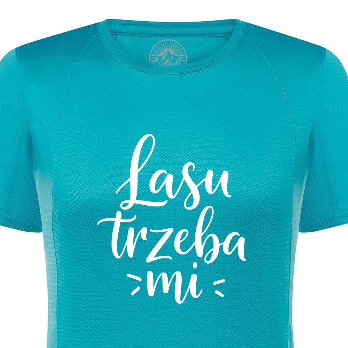 ​Koszulka sportowa szybkoschnąca LASU TRZEBA MI / DAMSKA Jasny Szlak