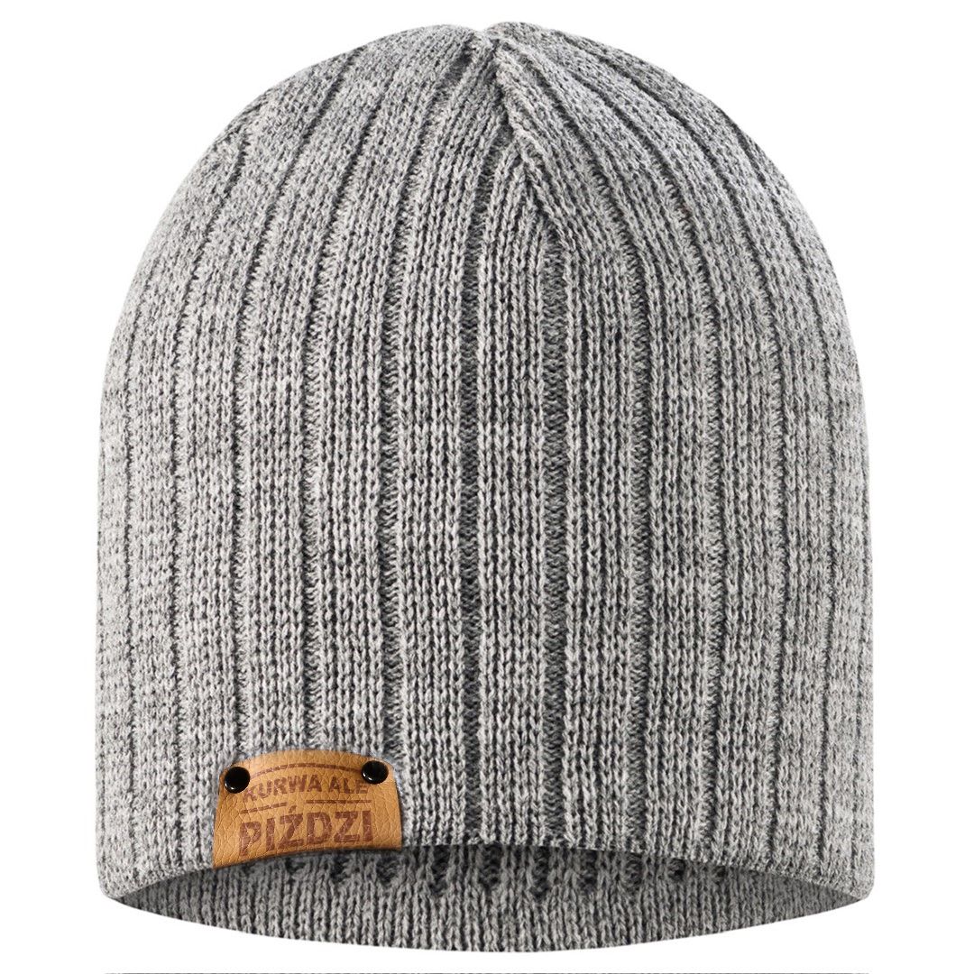 Czapka Kurwa ale piździ /  SZARA