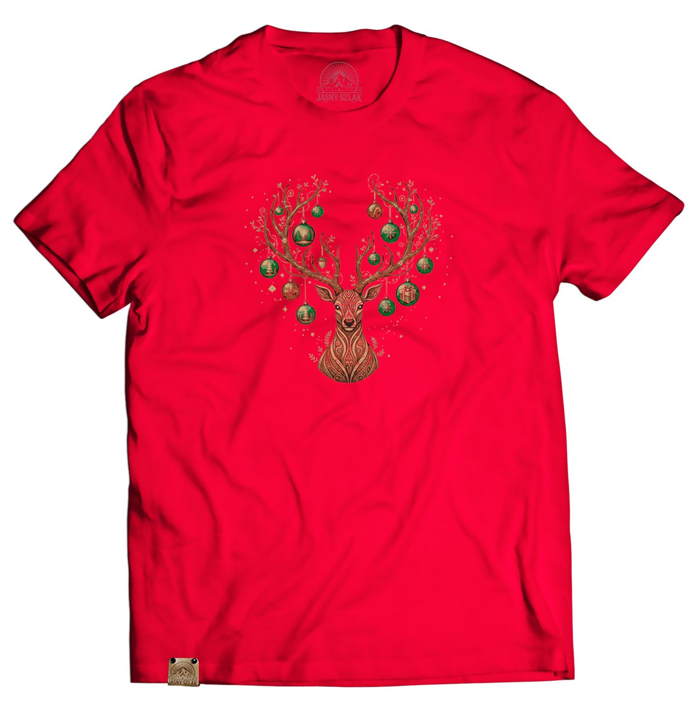 Koszulka męska ŚWIĄTECZNY JELEŃ Jasny Szlak