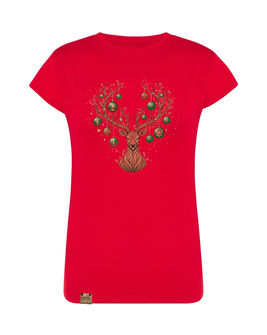 Koszulka damska ŚWIĄTECZNY JELEŃ Jasny Szlak