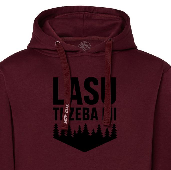 Bluza Damska z kapturem LASU TRZEBA MI  JS / Burgundowa