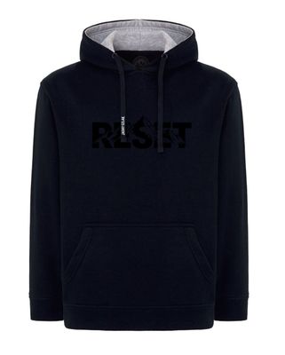 Bluza z kapturem RESET KONTRAST JS (GRANATOWA/SZAROŚĆ )