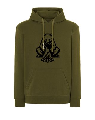 Bluza z kapturem Misiak Ognisko  / KHAKI
