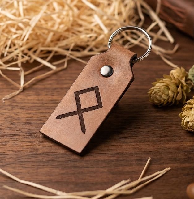 Brelok do kluczy skóra ODALA Othala