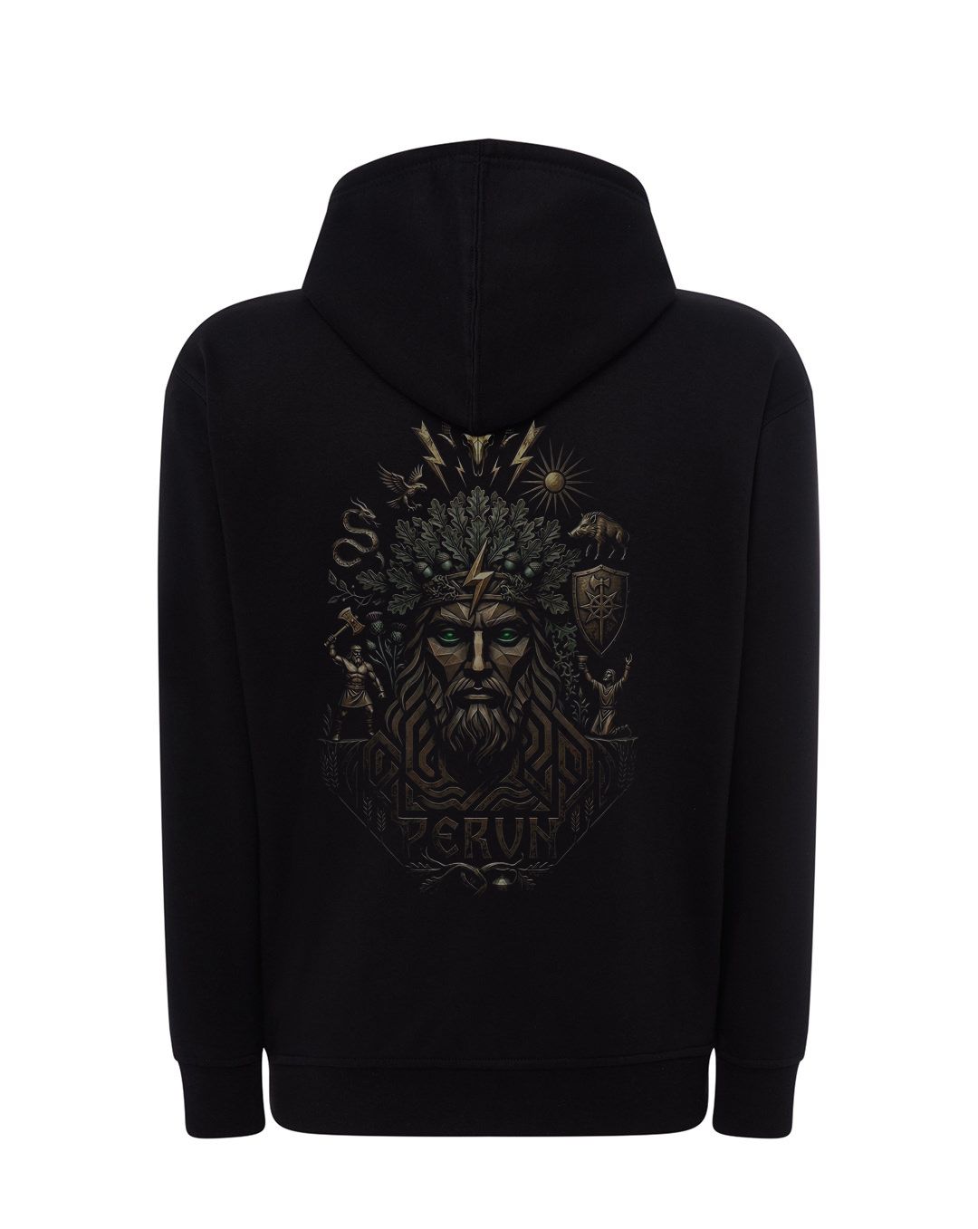 Bluza MĘSKA z kapturem PERUN  / CZARNA