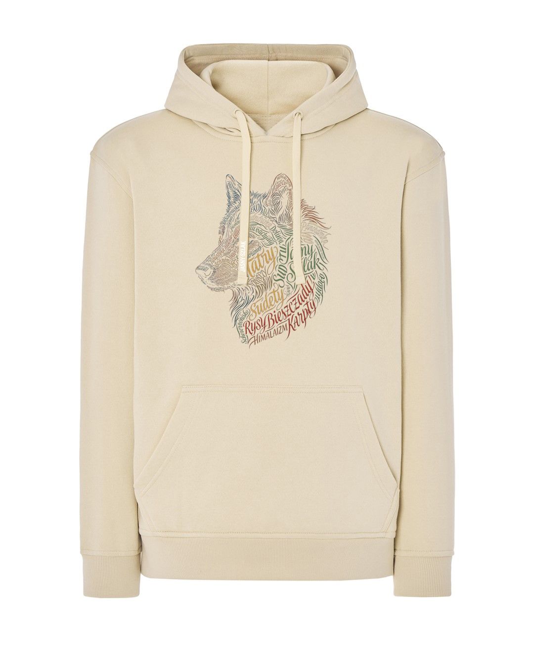 Bluza z kapturem WILK NAPISY / KREMOWA