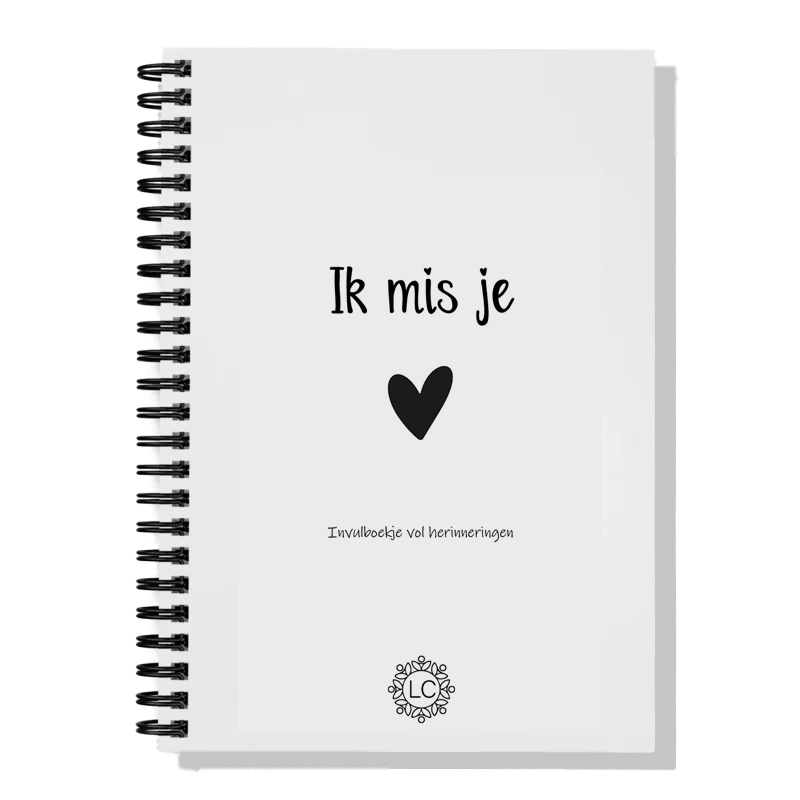 Ik mis je, invulboekje vol herinneringen - kinder editie