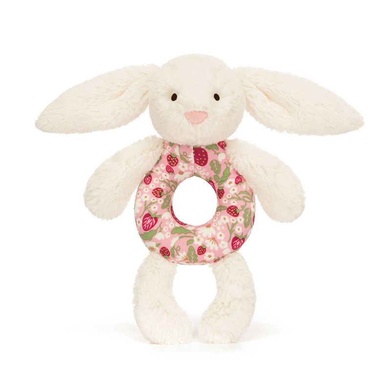Blossom Cream Bunny 'Berry" Ring Rattle