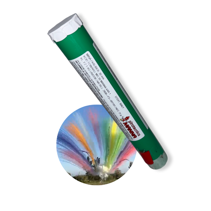 FAJERWERKI W DZIEŃ MG30 BIAŁY kaliber 30mm Dzienne Fajerwerki Biały Dym