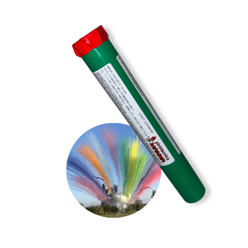 FAJERWERKI W DZIEŃ MG30 CZERWONY kaliber 30mm Dzienne Fajerwerki Dymne