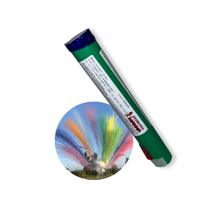 FAJERWERKI W DZIEŃ MG30 NIEBIESKI kaliber 30mm Dzienne Fajerwerki Dymne