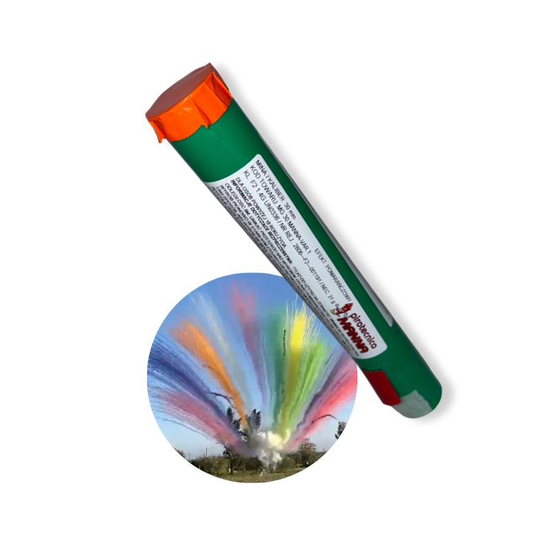 FAJERWERKI W DZIEŃ MG30 POMARAŃCZOWY kaliber 30mm Dzienne Fajerwerki Dymne