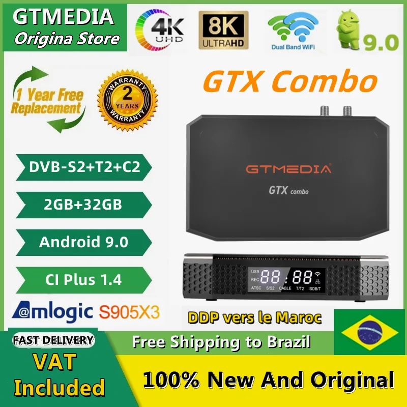 GTMEDIA GTX COMBO 4K 8K UHD Android 9.0 