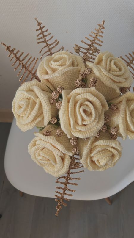 Bouquets rose au crochet