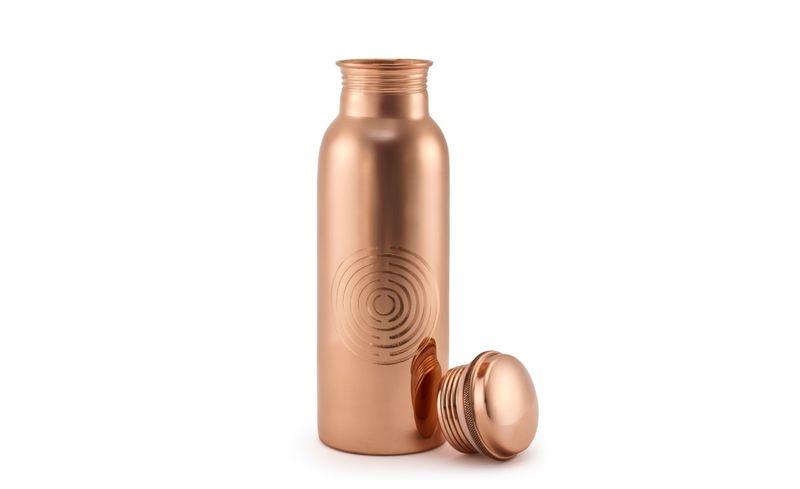 Kupfer-Trinkflasche Glänzend 500 ml Handgefertigt