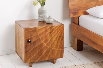 Table de chevet SCORPION 50 cm marron mangue - 41193