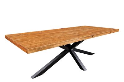 Table de salle à manger GALAXIE 240 cm en pin brun vintage - 43561