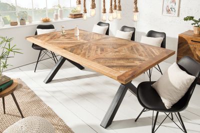 Table de salle à manger INFINITY HOME 200 cm pieds en X manguier naturel - 39288