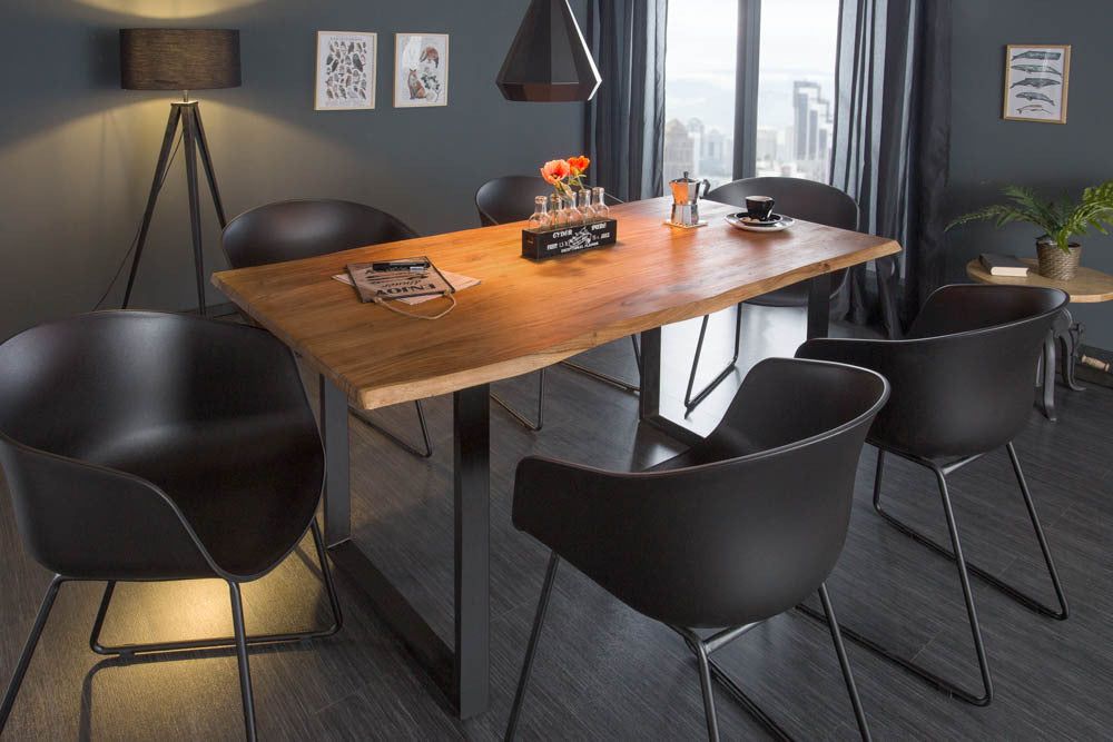 Table de salle à manger MAMMUT 160 cm, bois d'acacia sauvage 26 mm - 43470