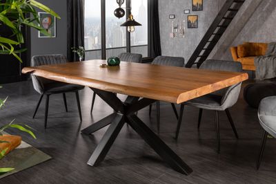 Table de salle à manger MAMMUT NATURE 180 cm, bois d'acacia naturel 60 mm - 41607