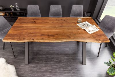 Table de salle à manger MAMMUT 180 cm, pieds en X, bois d'acacia naturel 26 mm - 43146
