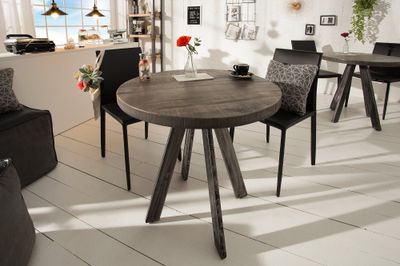 Table de salle à manger ronde IRON CRAFT Ø 80 cm gris mangue - 39368