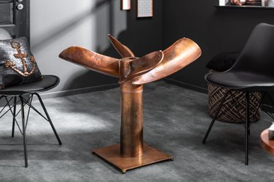 Table de salle à manger OCEAN 95 cm, piètement en cuivre moucheté sans plateau en verre - 39922