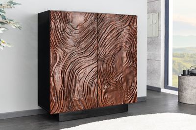 Table haute FLUID 110 cm en bois d'acacia 3D brun noyer foncé - 45601