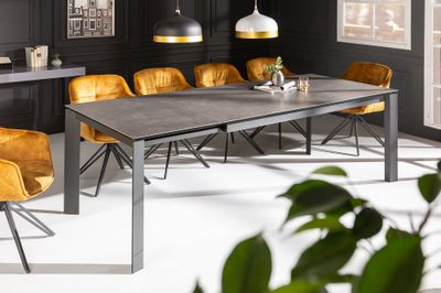 Table de salle à manger X7 180-240 cm en céramique anthracite - 41383
