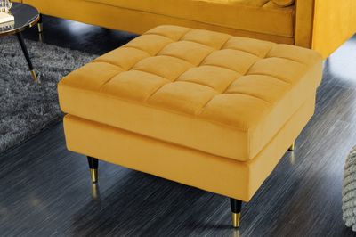 Tabouret COZY VELVET 80cm velours jaune moutarde - 41302
