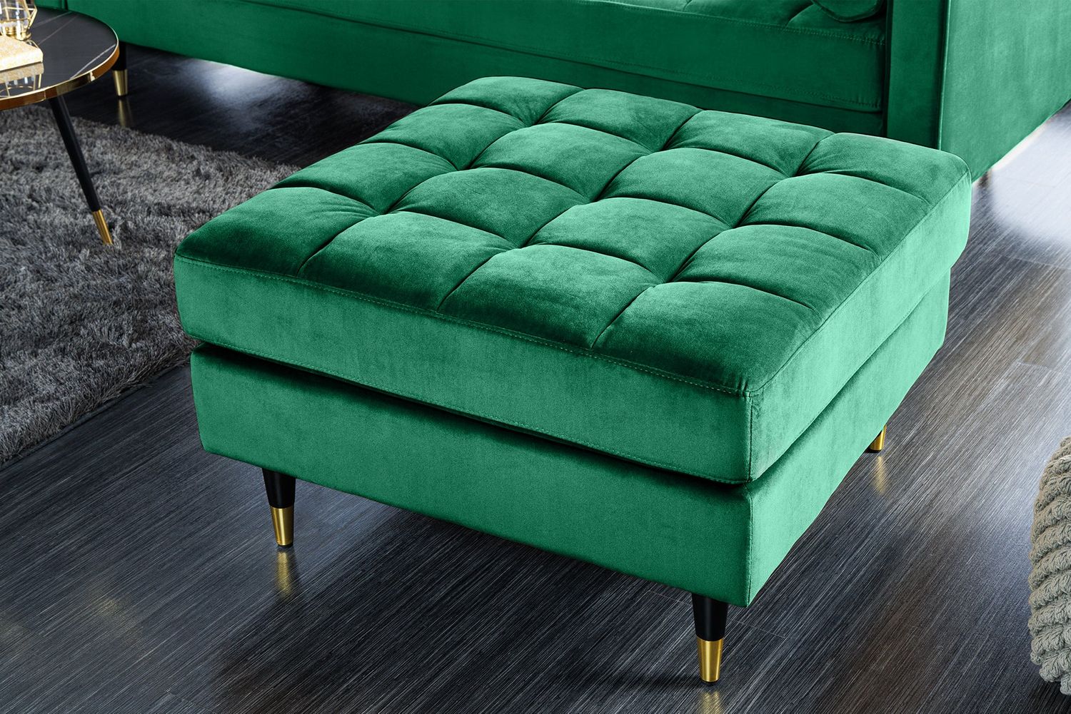 Tabouret COZY VELVET 80cm vert émeraude - 43133