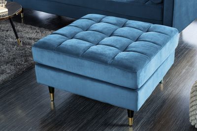 Tabouret COZY VELVET 80cm velours turquoise - 43608