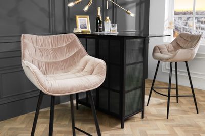 Tabouret de bar THE DUTCH COMFORT 76 cm velours champagne - 40836