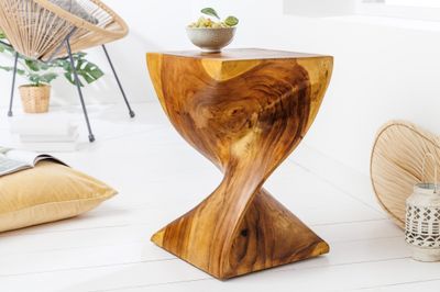 Tabouret de table d'appoint HELIX 45 cm en bois de suar naturel - 41807