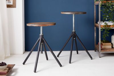 Tabouret FACTORY 38-60 cm en bois d'acacia - 39711