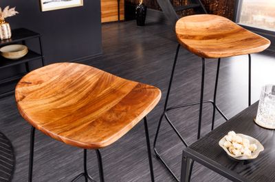 Tabouret de bar MAMMUT 85 cm en bois d'acacia - 43671