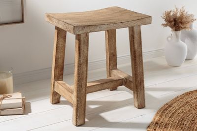 Tabouret FINCA 40 cm mangue beige naturel - 43669