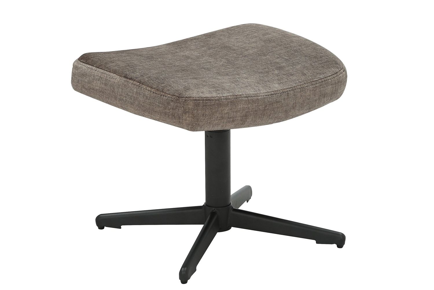 Tabouret VOGUE 45 cm pivotant en velours taupe avec structure en métal noir - 46702