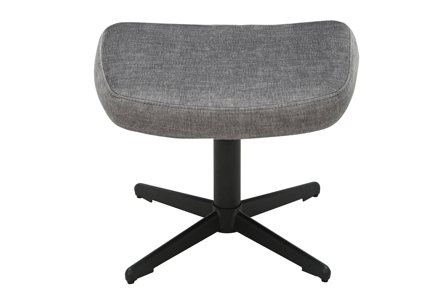 Tabouret VOGUE 45 cm pivotant en velours gris avec structure en métal noir - 46704