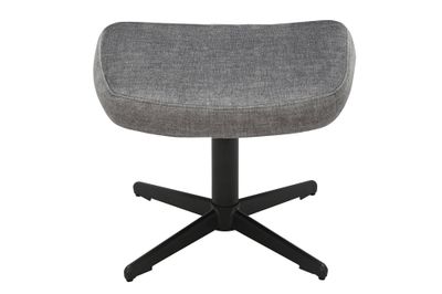 Tabouret VOGUE 45 cm pivotant en velours gris avec structure en métal noir - 46704