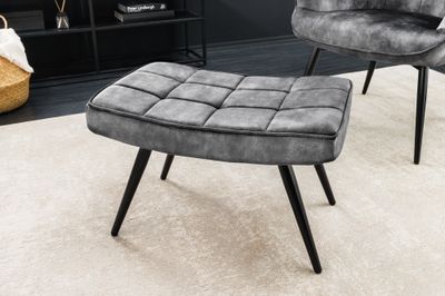 Tabouret SCANDINAVIA 40cm velours gris - 44026